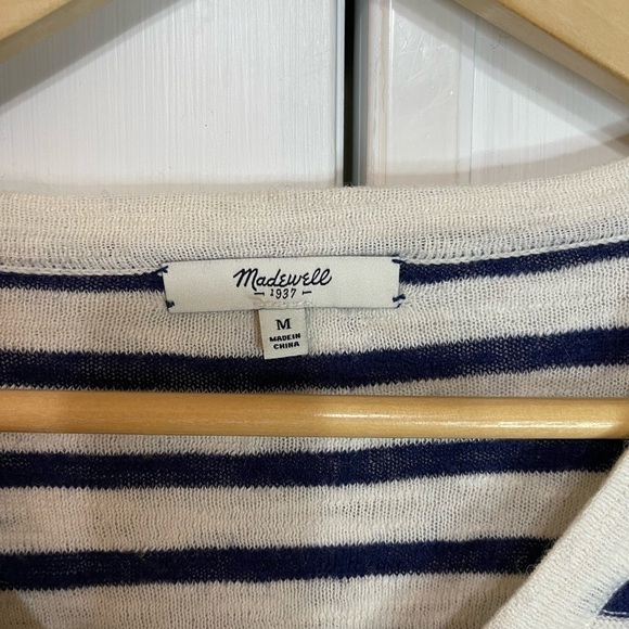 Madewell Light Nautical Navy White Striped Sweater Beachy Size‎ Large - Picture 3 of 4